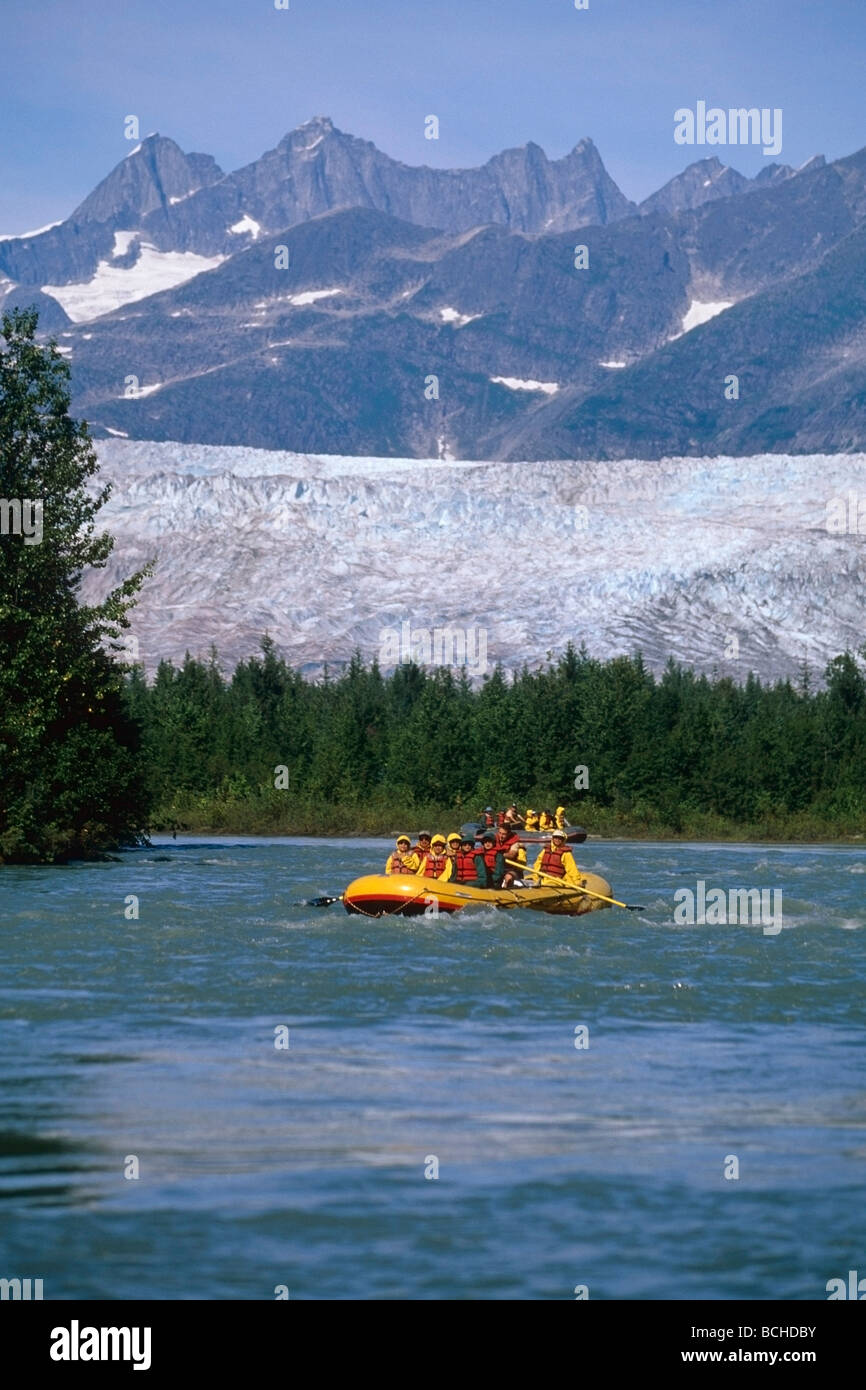 Rafting Mendenhall River Inside Passage Southeast Alaska summer scenic Stock Photo