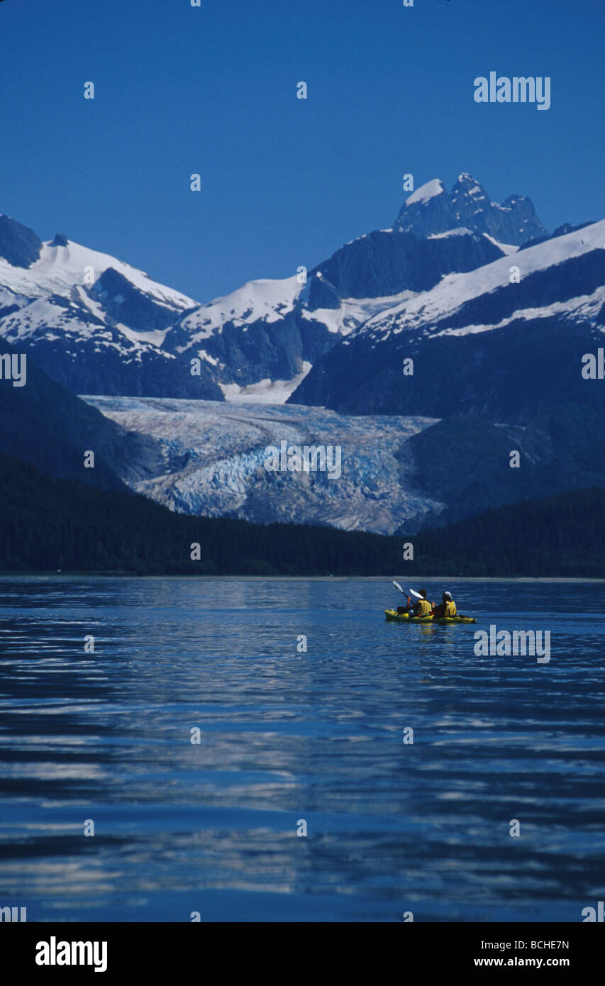 Sea Kayaking in Favorite Channel Herbert Glacier SE Stock Photo