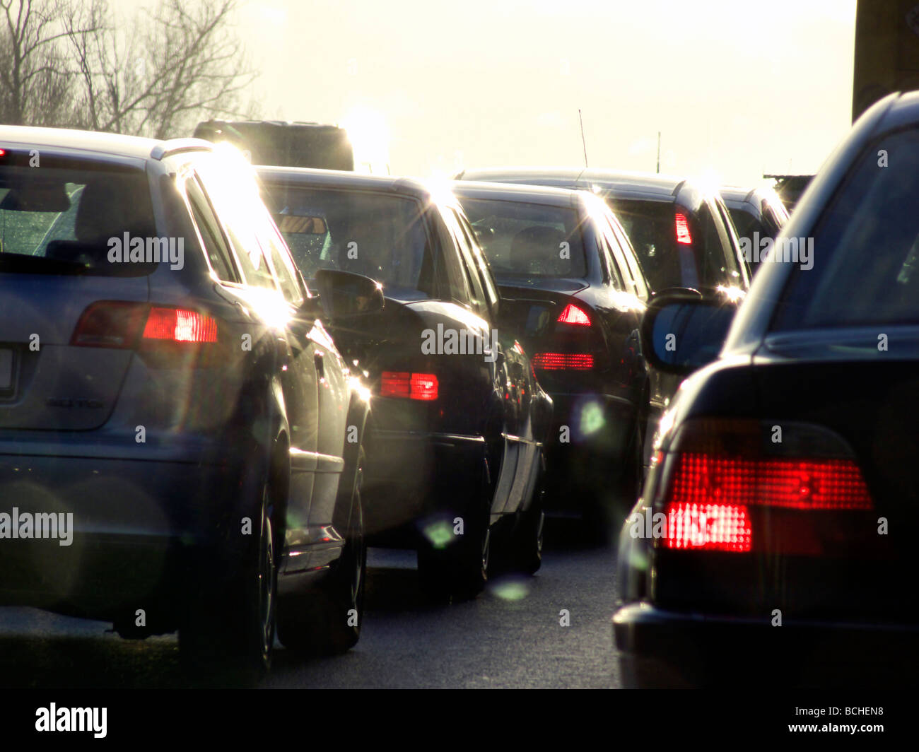 Traffic jam at no speed limit highway Germany Stock Photo Alamy