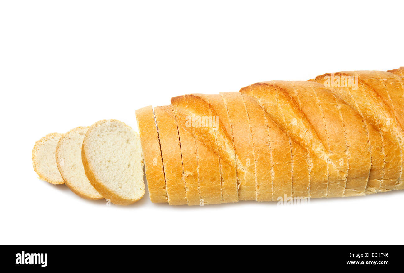 French bread on white Stock Photo