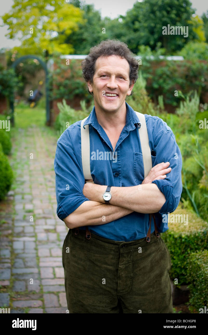 TV presenter, Organic Gardener, author and speaker on Horticulture Monty Don(b1955) pictured in his garden in Hereford. Stock Photo