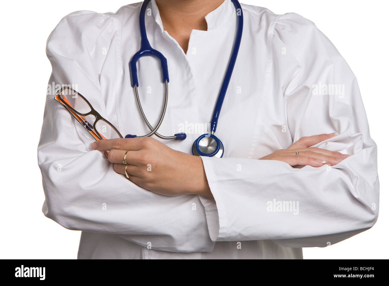young doctor on a white background Stock Photo