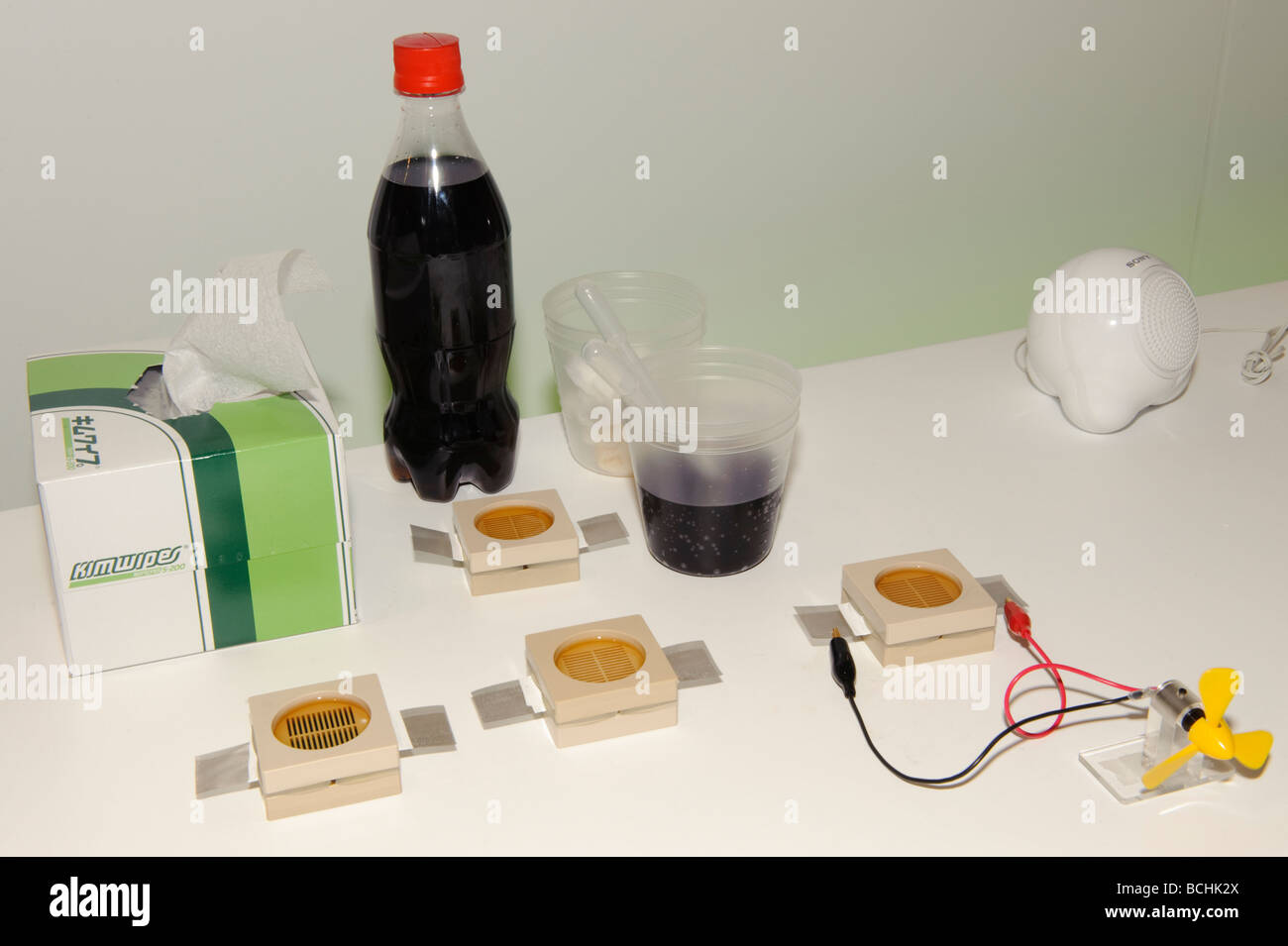 Sony fuel cell that is powered by cola, Fuel Cell Expo, Tokyo Big Site ...