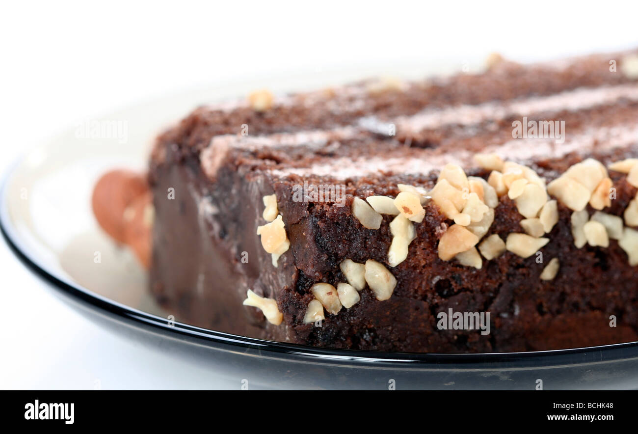 Almond cake with chocolate stuffing Stock Photo Alamy