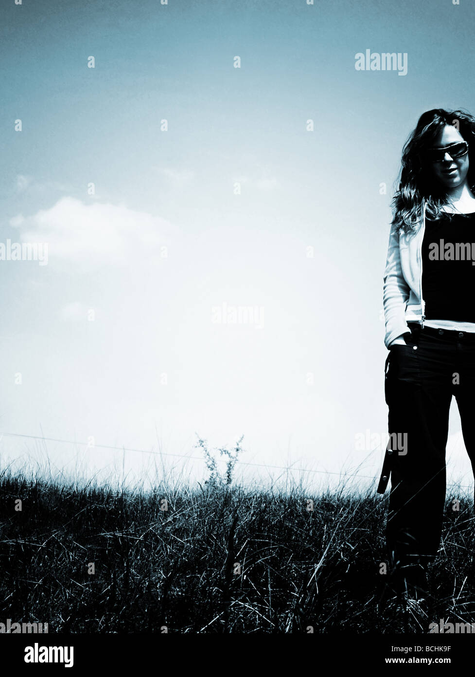 Girl on the meadow Stock Photo - Alamy