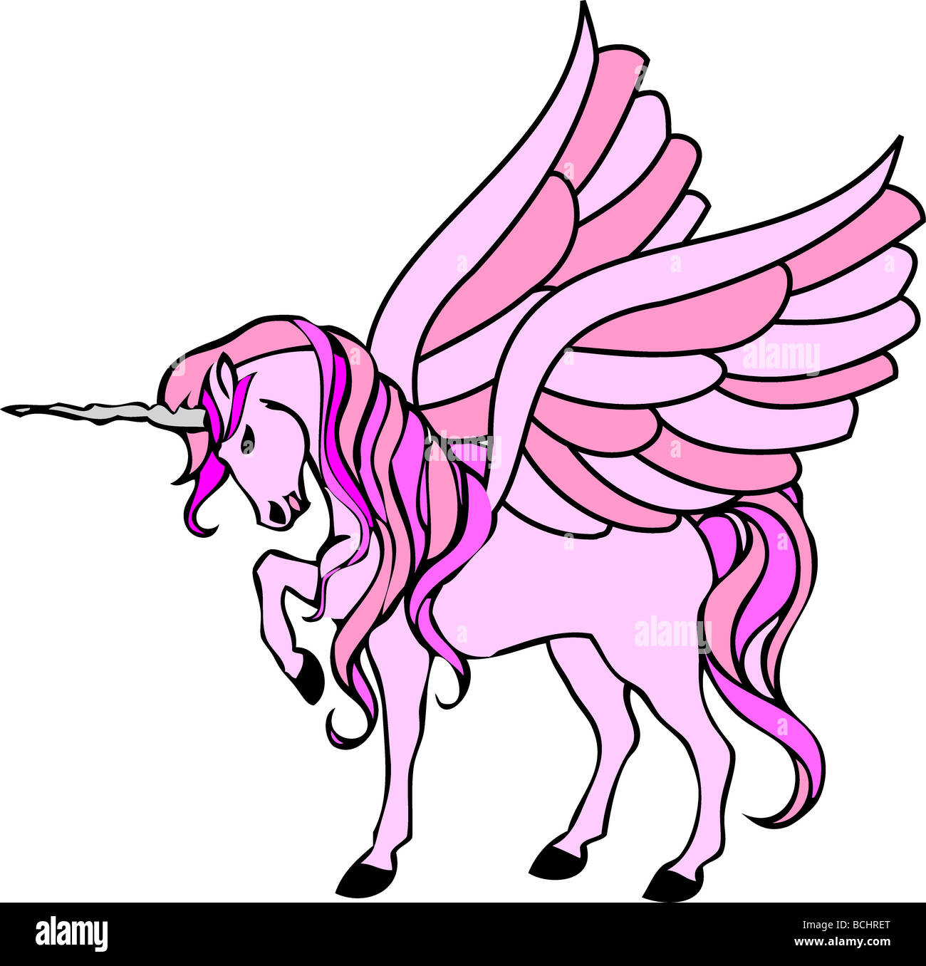 how to draw a cute unicorn with wings