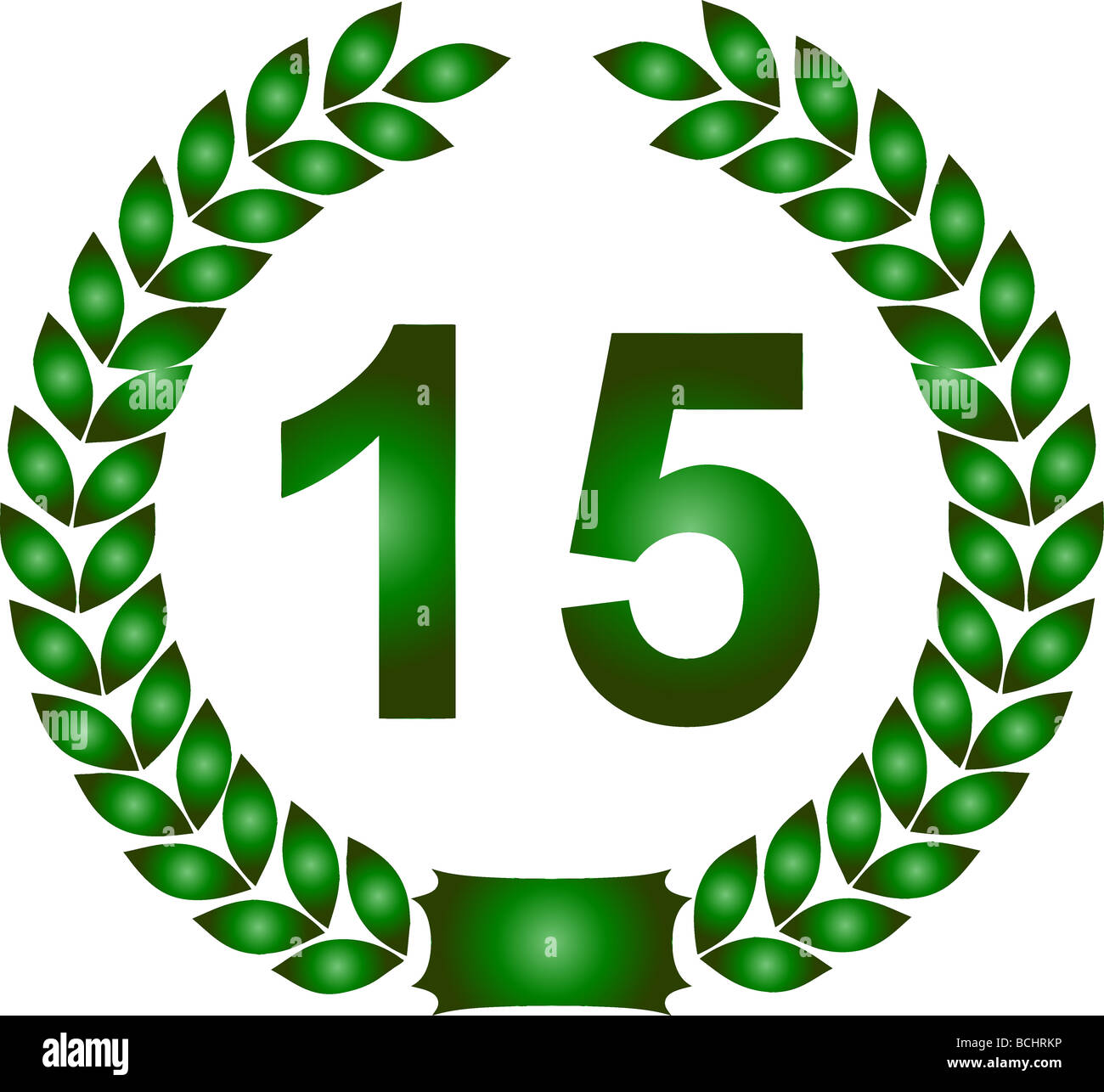 illustration-of-a-green-laurel-wreath-15-years-stock-photo-alamy