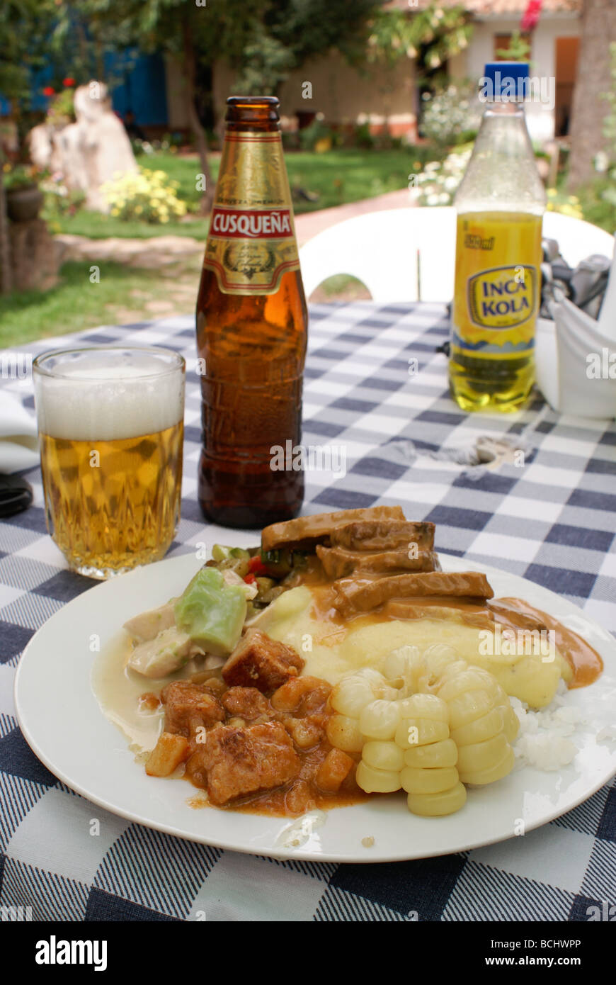 Typical Peruvian food and drinks Stock Photo