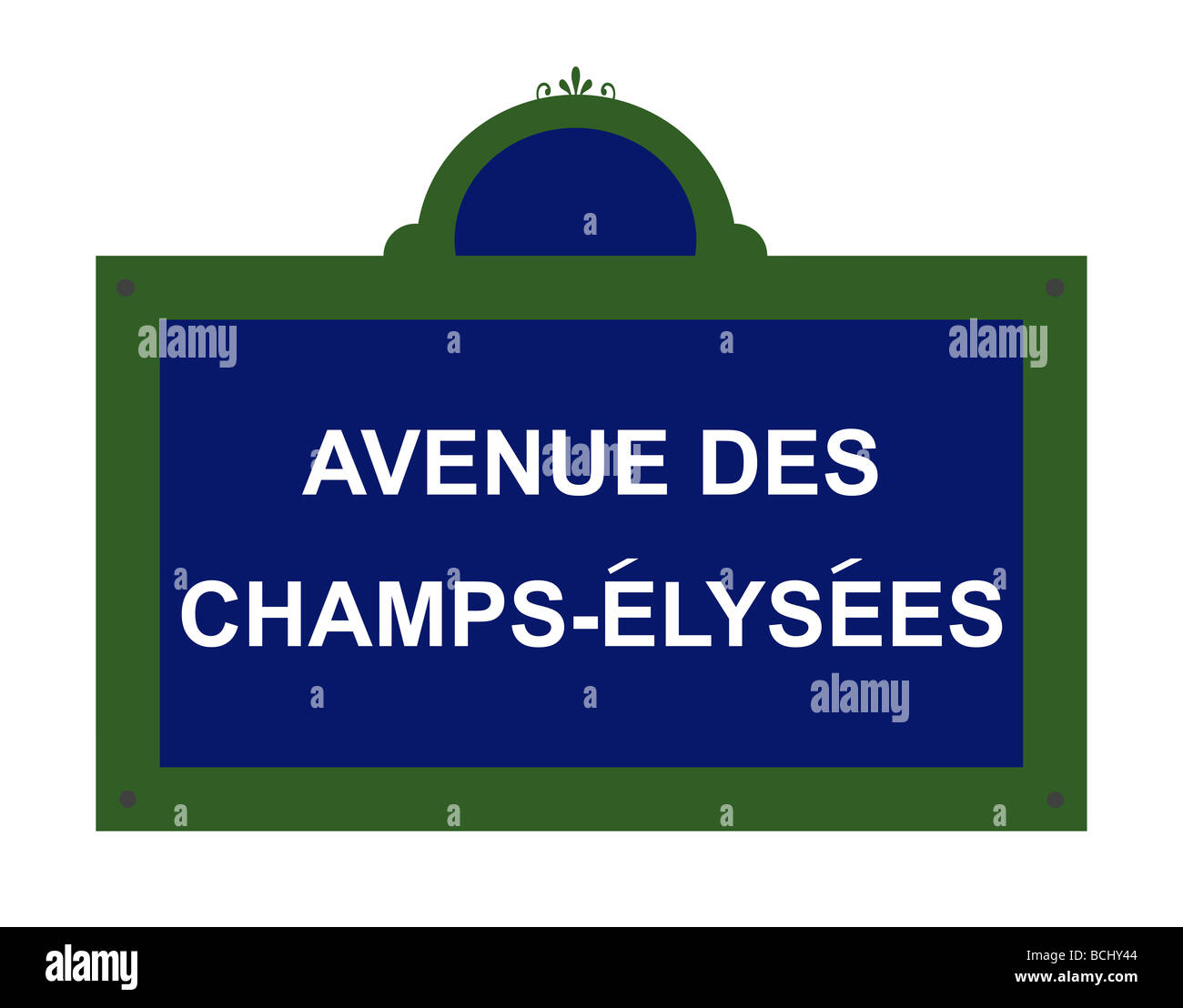 Paris street sign for Avenue des Champs Elysees France Stock Photo