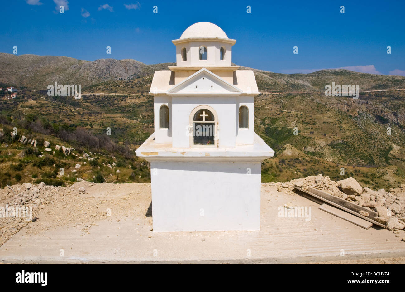 Roadside shrine close to Tzanata near Poros on the Greek island of