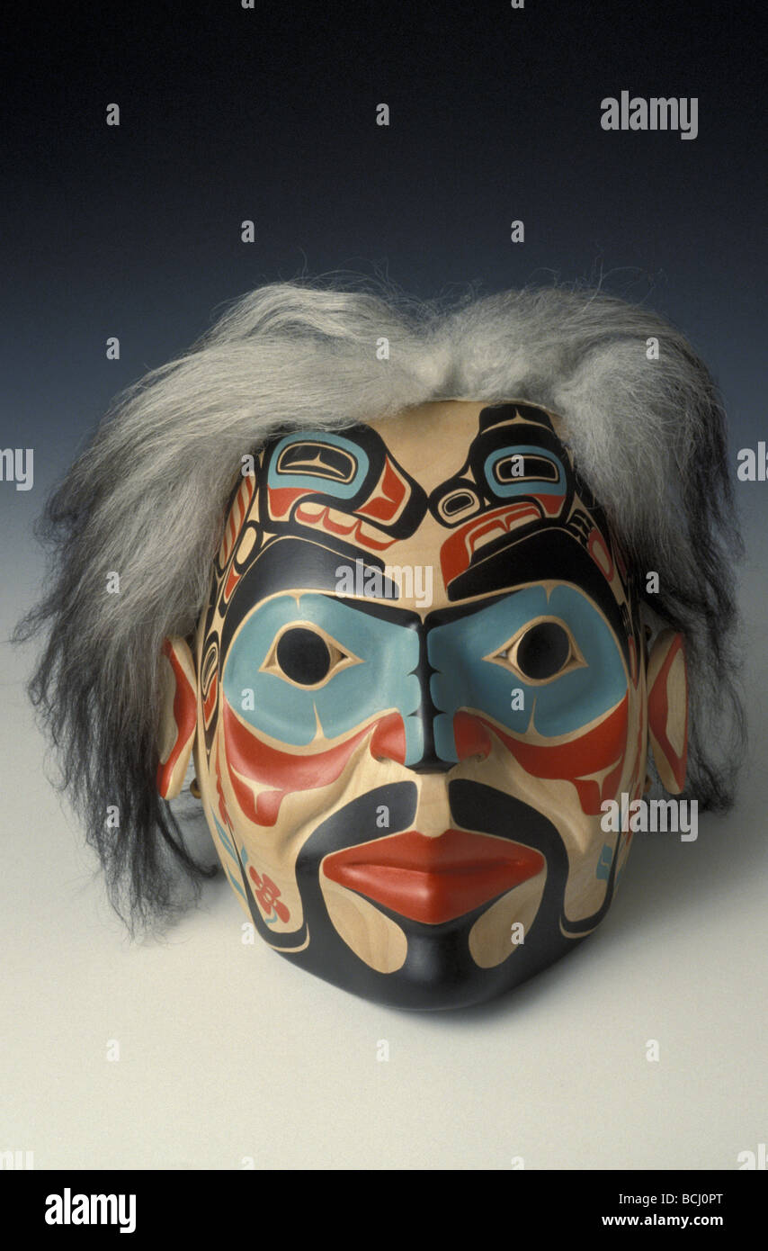 AK Tlingit Indian Cedar Mask Courtesy AK State Council of Art Stock Photo