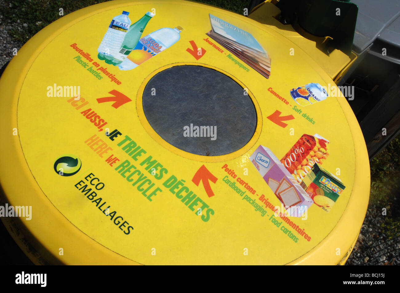 Recycling bin, France Stock Photo Alamy