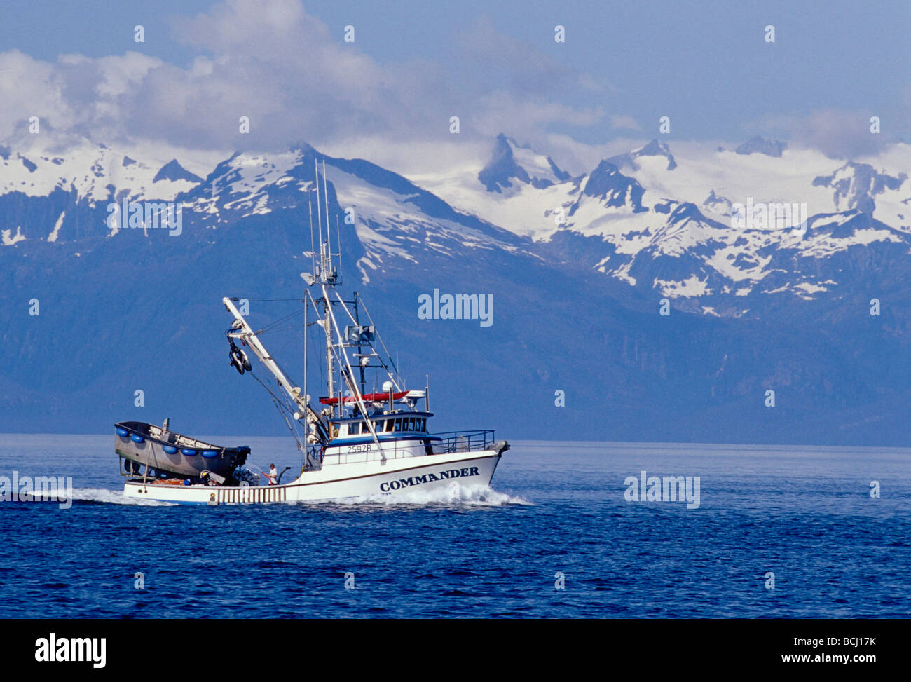 Seiner on Chatham Strait Near Baranof Island SE Alaska Stock Photo
