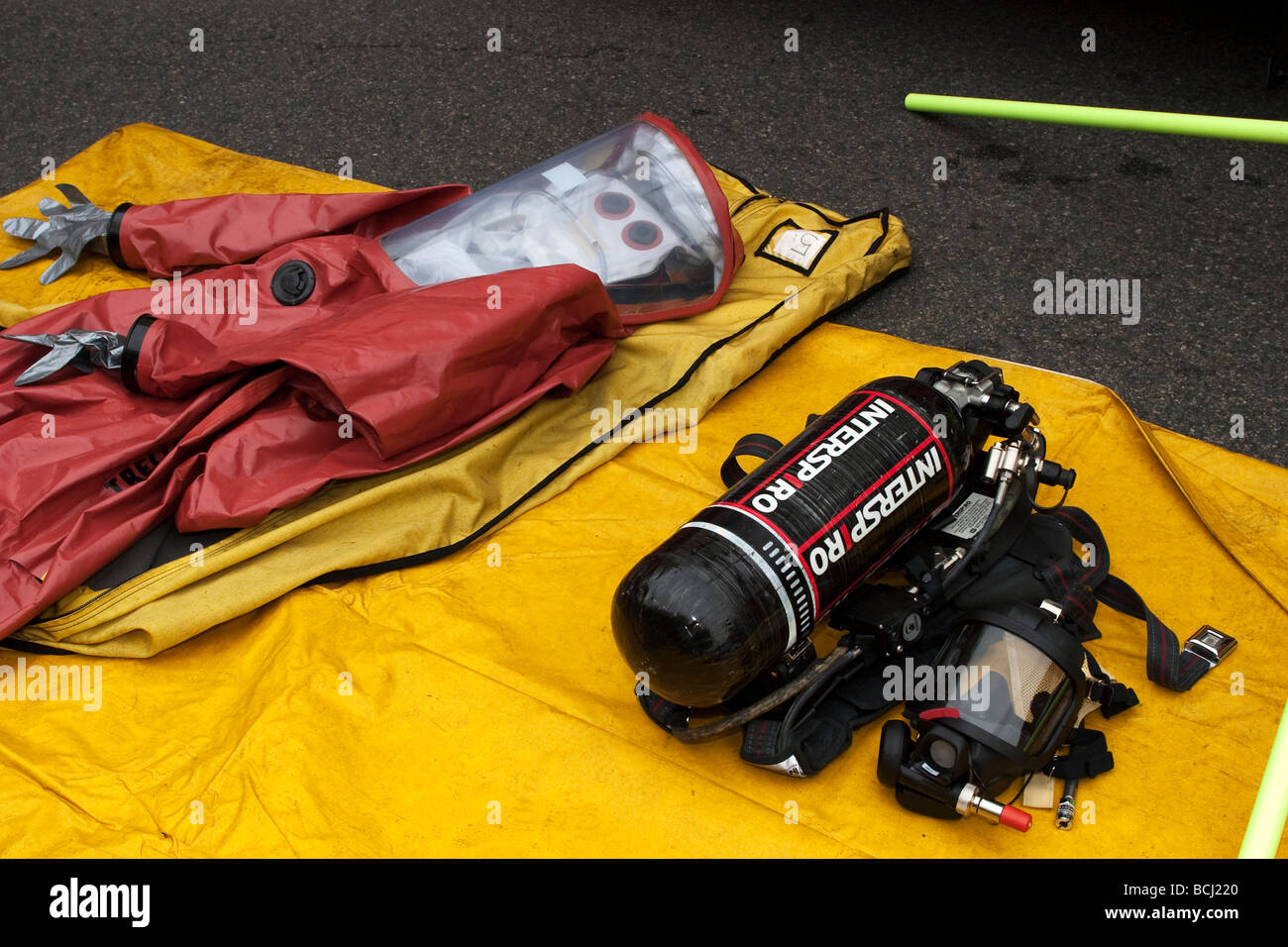 HAZMAT Response Equipment SCBA Stock Photo