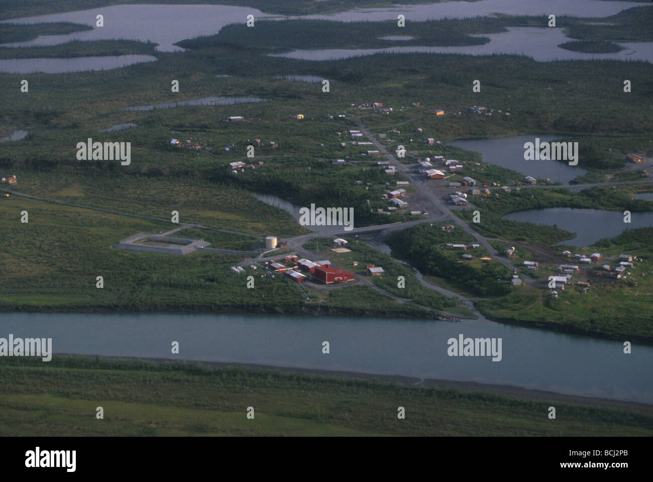 Arctic Village ANWR Alaska Summer Aerial Stock Photo Alamy