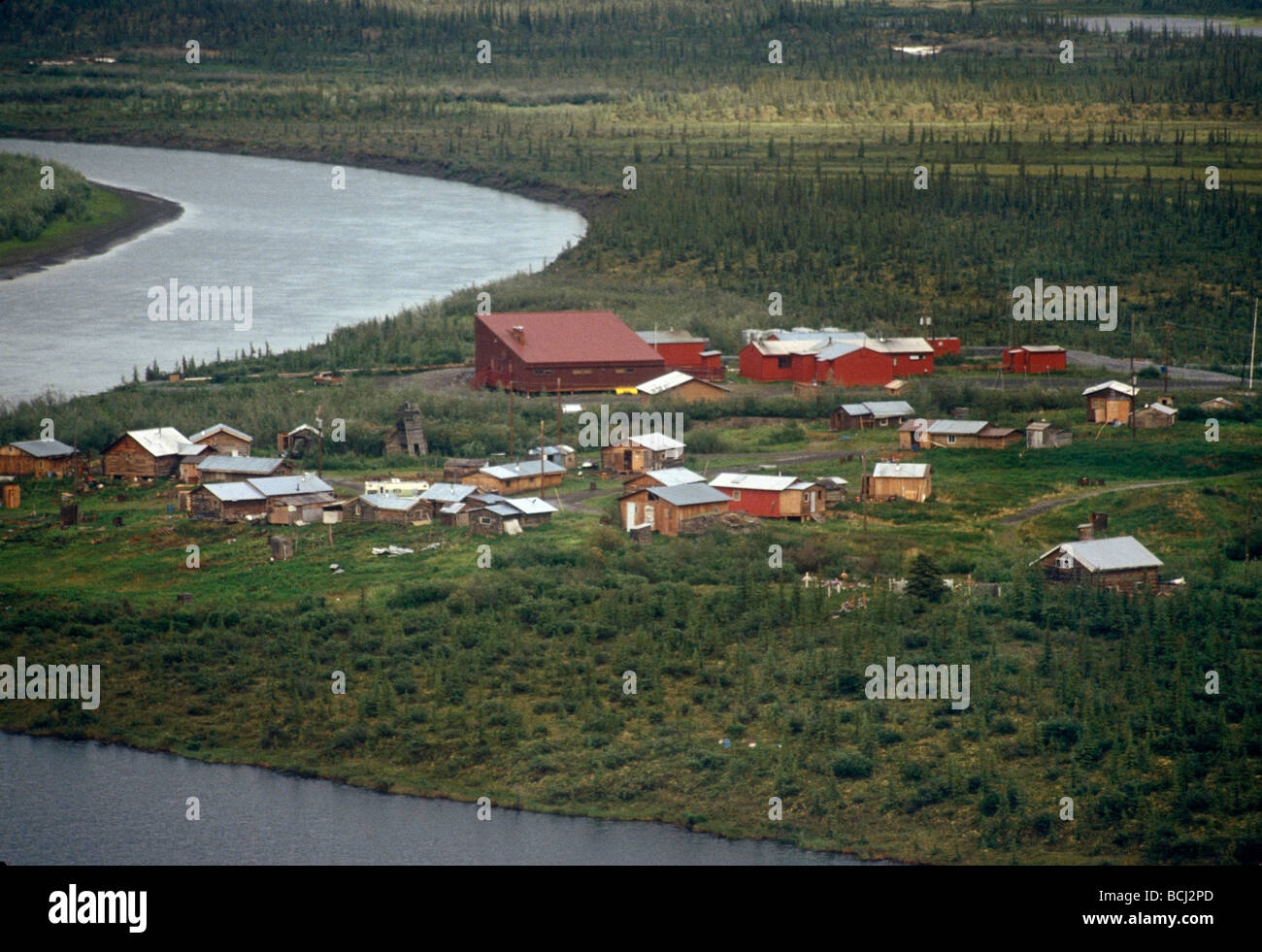 Arctic Village ANWR Alaska Summer Aerial Stock Photo Alamy