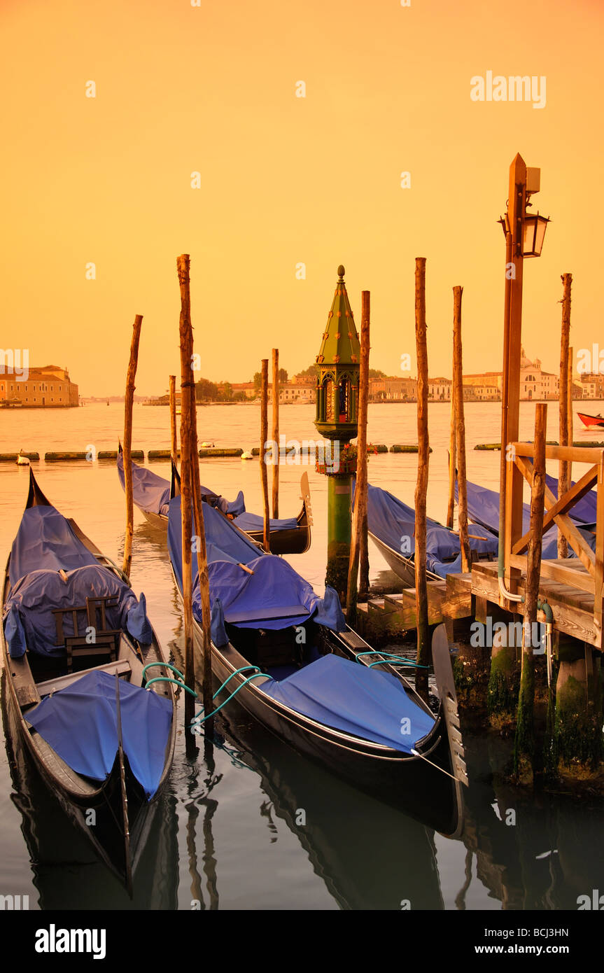 Venice gondolas at sunrise Stock Photo - Alamy