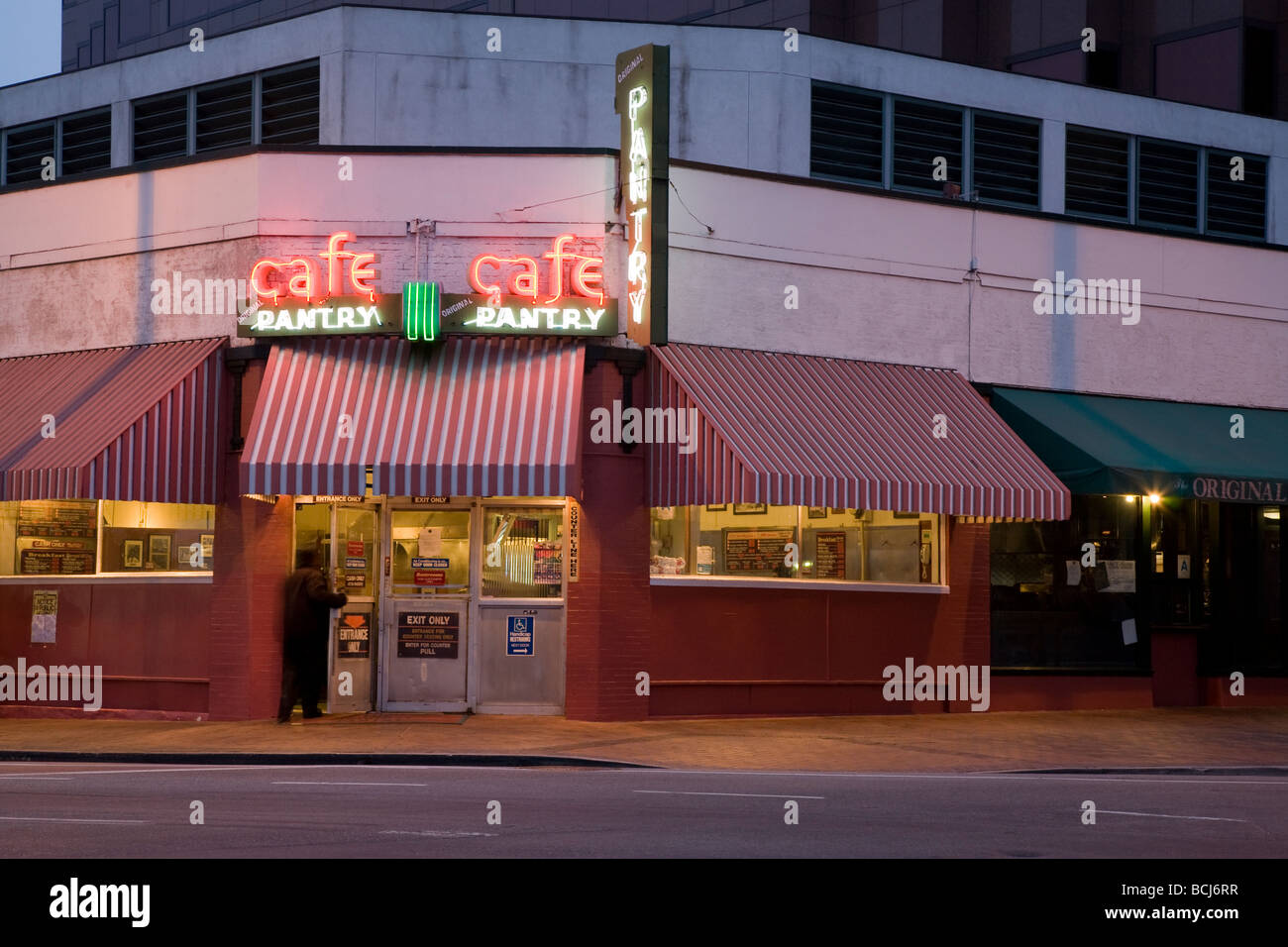 Restaurant Person Blur Dawn Pantry Original Neon Cafe Stock Photos