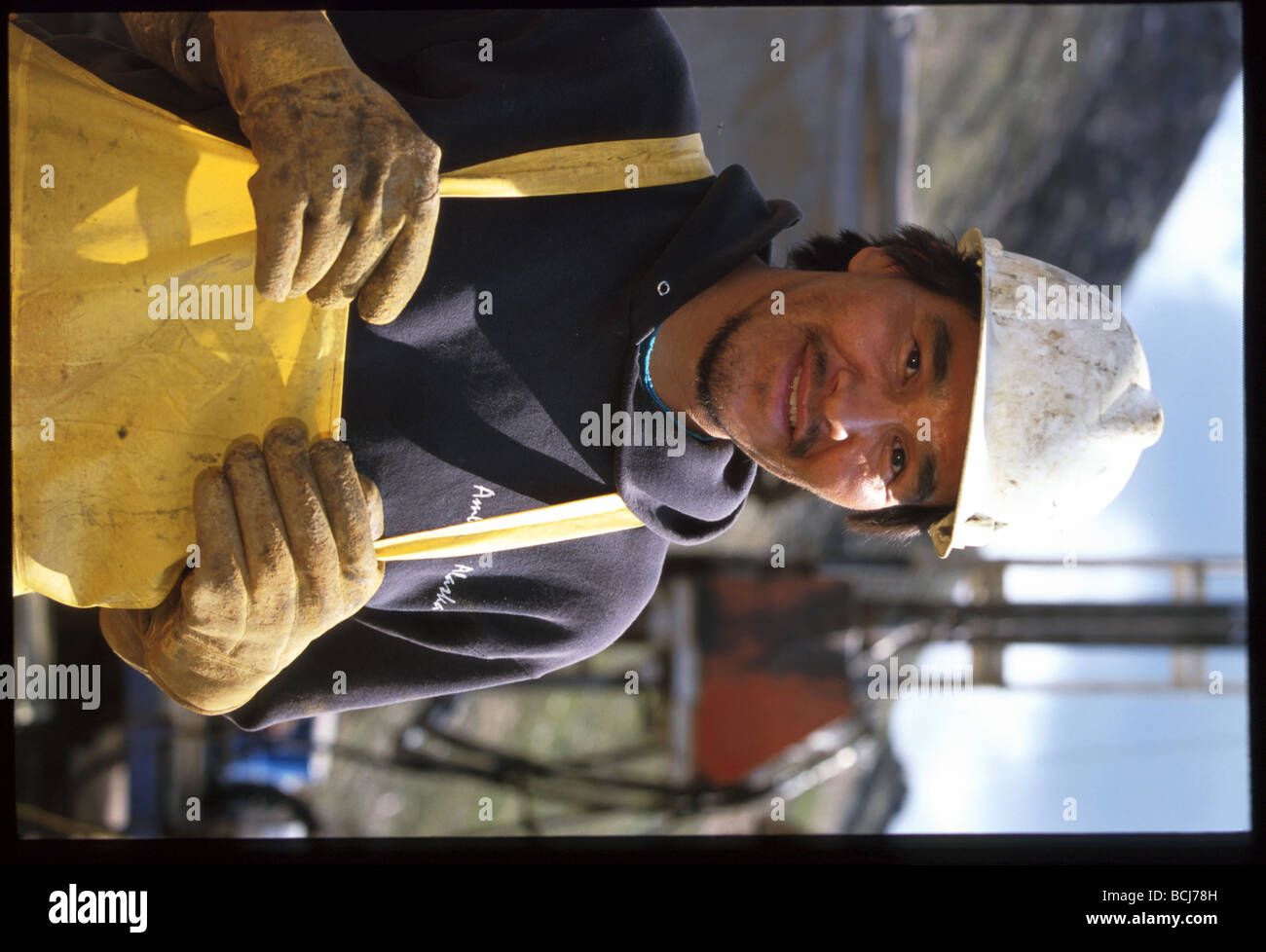 Portrait of Native Mine worker Copper Mine WE AK Stock Photo