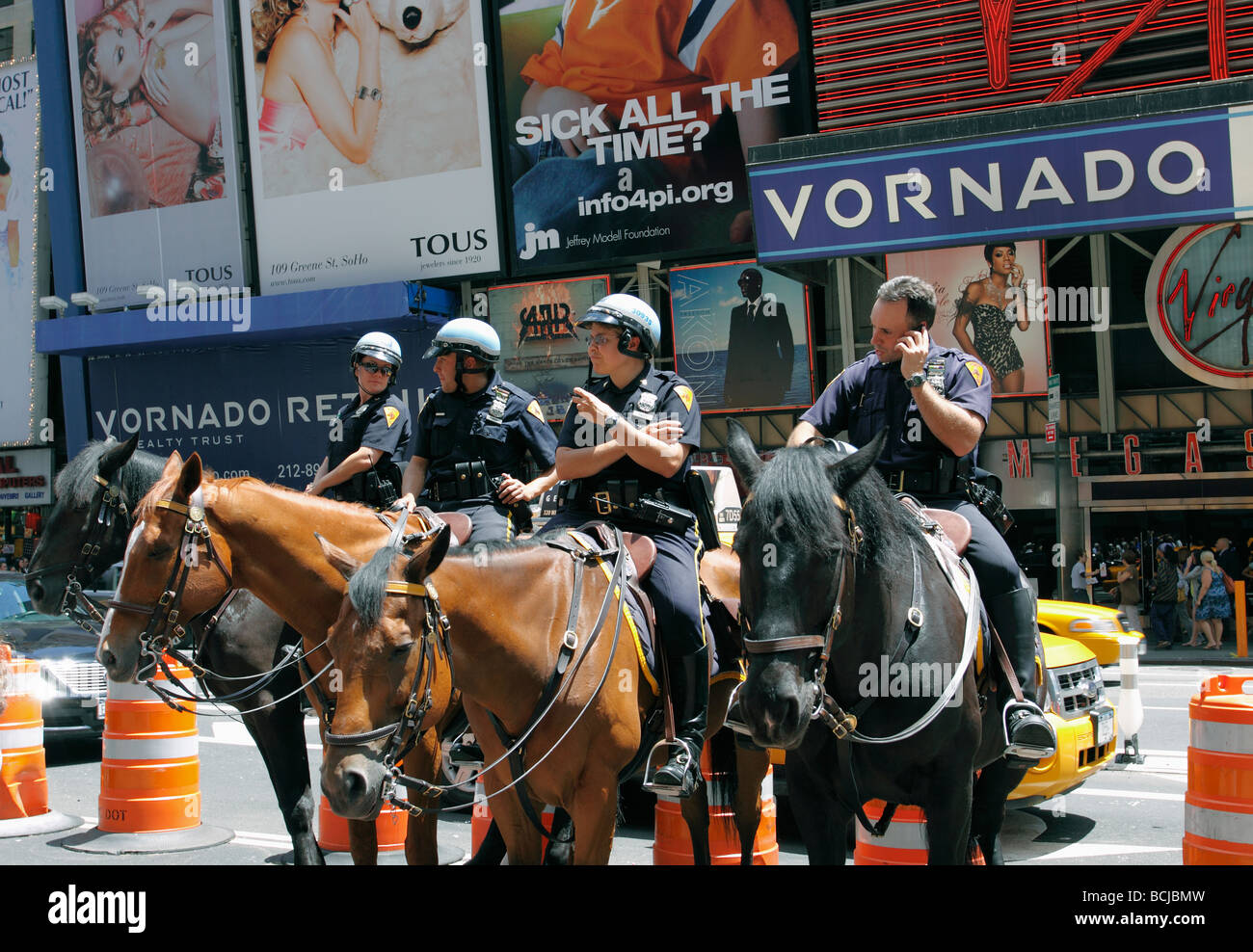 Mounted police officers, Times Square, New York City USA Stock Photo ...