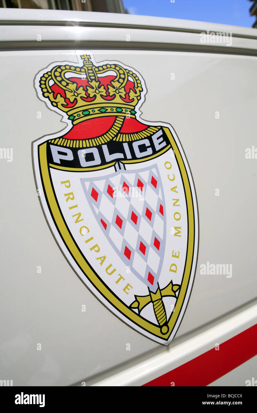 Principality of Monaco Police Badge Stock Photo