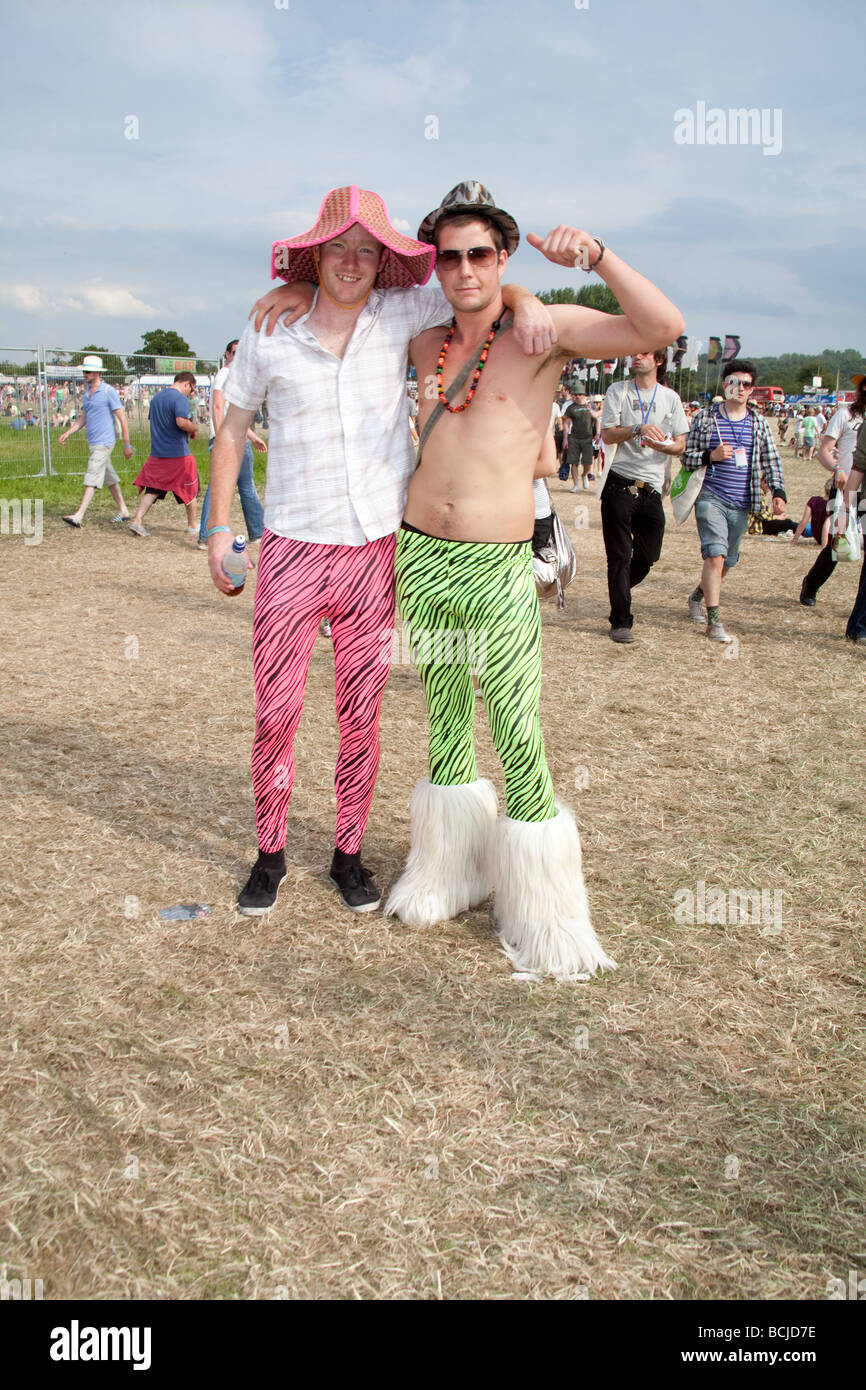 Fancy dress trousers at the Glastonbury Festival 2009 Stock Photo