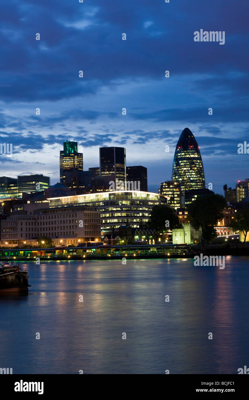 City of London as seen acros thr River Thames, London, England, UK Stock Photo