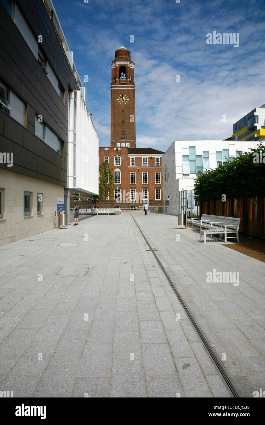 Looking towards the Clocktower at Barking Central development, Barking, London, UK Stock Photo