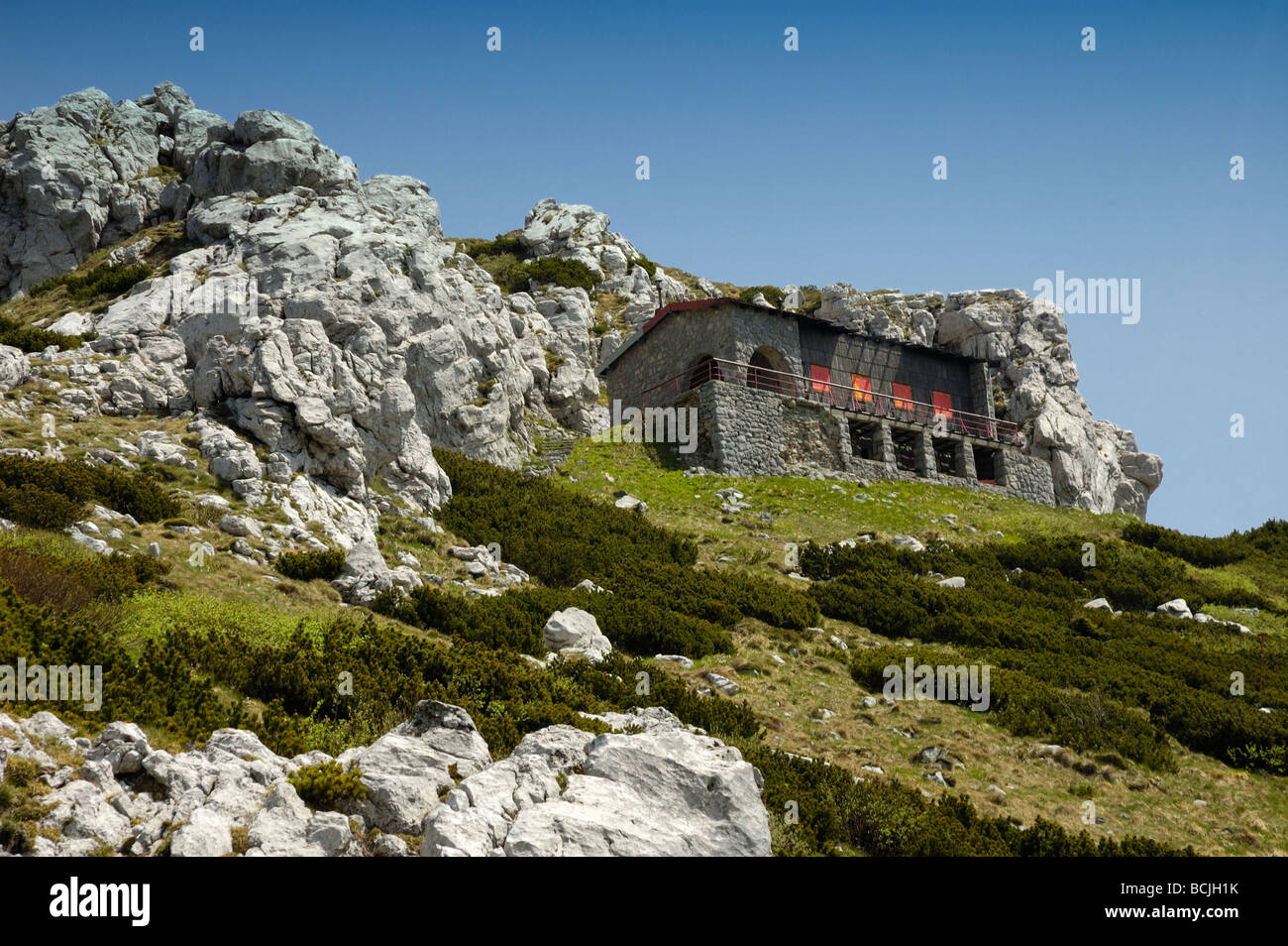 Mountain hut on Snježnik (Snjeznik) mountain in Gorski kotar, Croatia, Europe Stock Photo