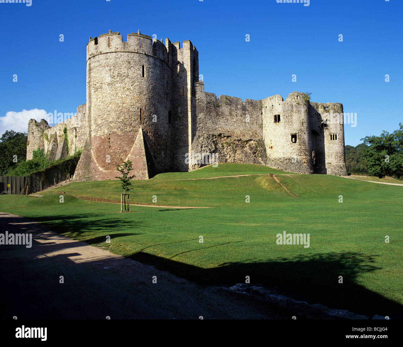 Chepstow Castle - The oldest stone fortification in Britain Stock Photo ...