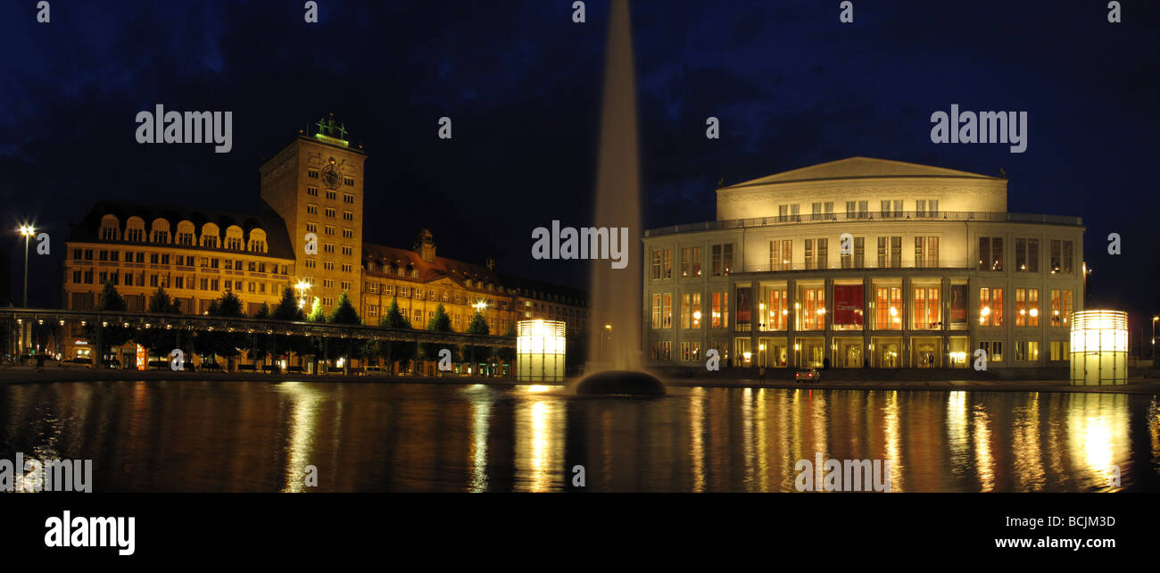 Saxony Leipzig Opera House in Augustusplatz in Germany May 09 Stock