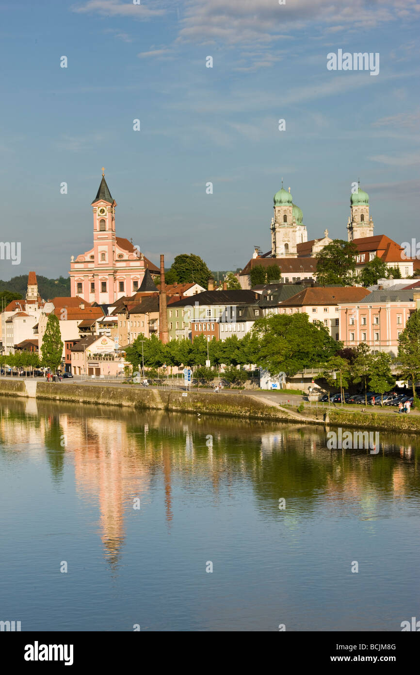 Germany, Bayern/Bavaria, Passau, Danube River View Stock Photo