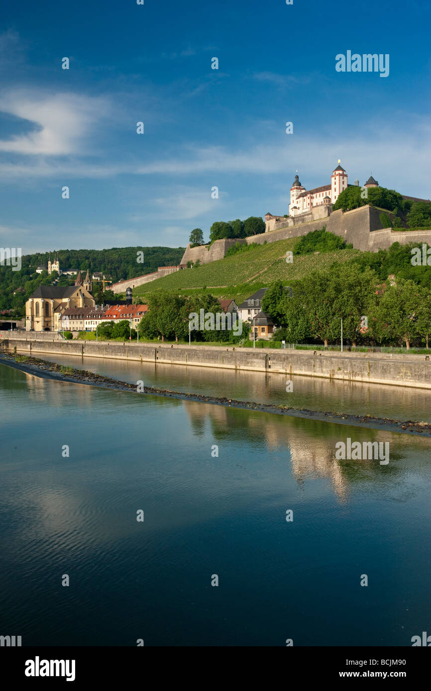 Germany, Bayern/ Bavaria, Wurzburg, Festung Marienberg fortress Stock Photo