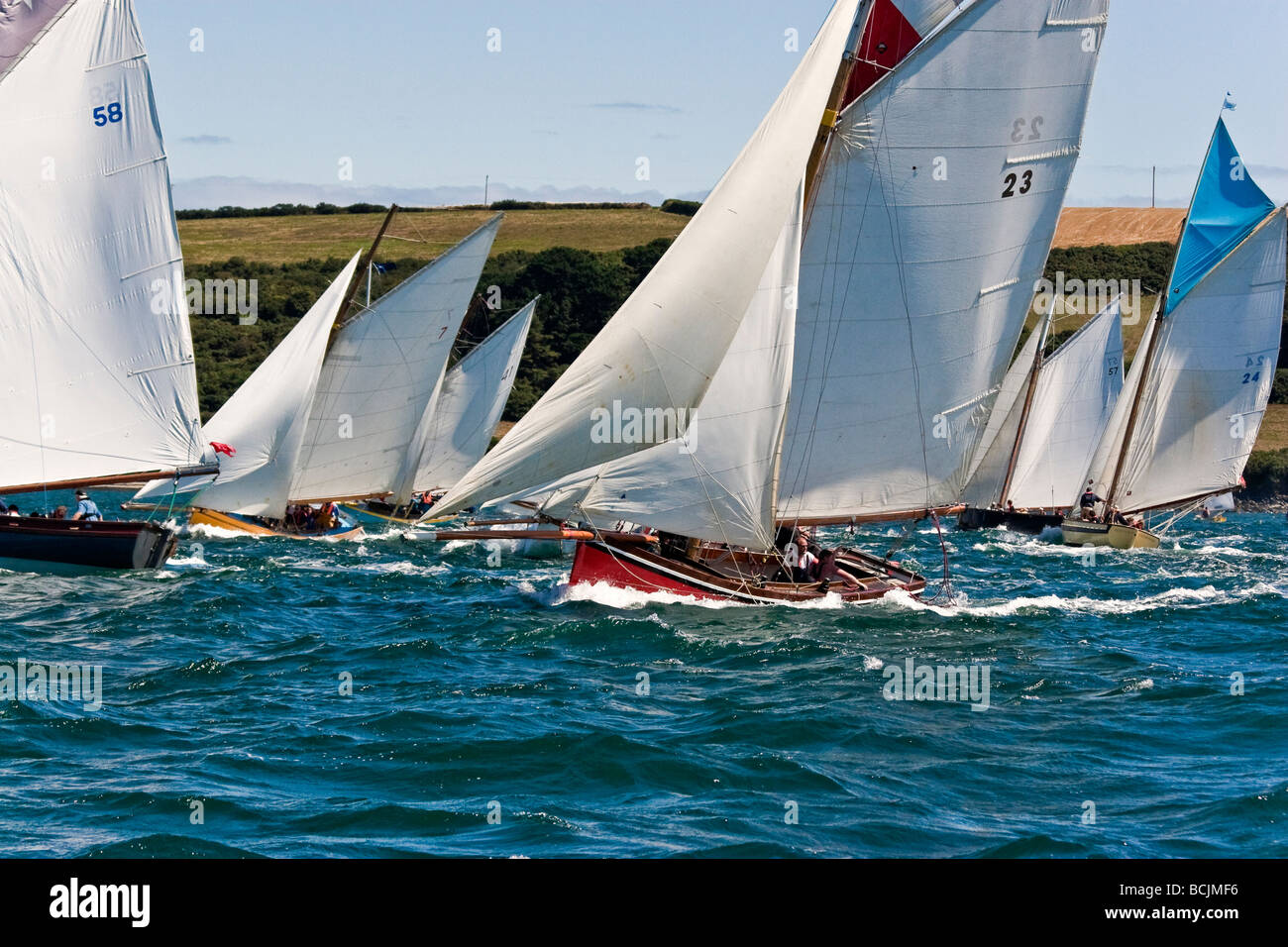 Falmouth Working Boats Racing Stock Photo