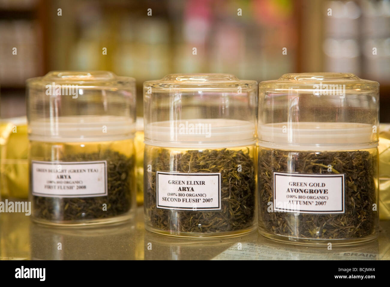 India, West Bengal, Darjeeling, Nathmulls tea shop Stock Photo