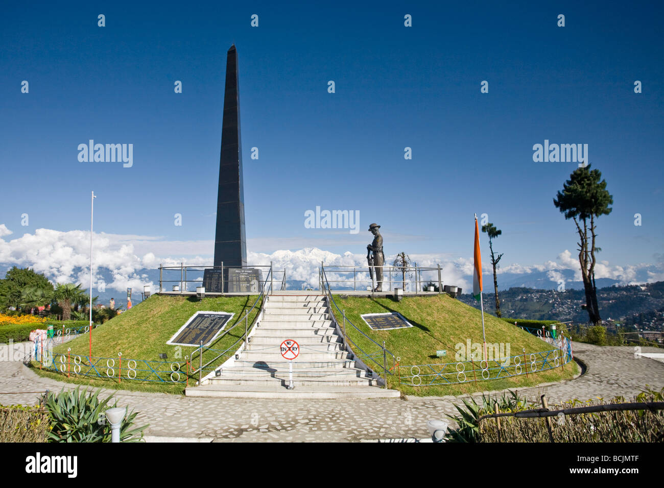 India, West Bengal, Darjeeling, Batasia Loop, Gorkha war  memorial Stock Photo