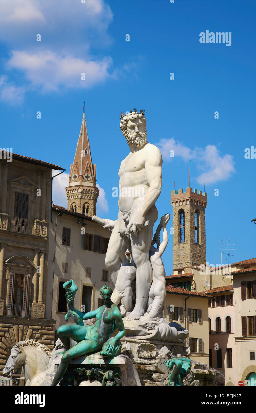 Neptune Fountain, Piazza della Signoria, Florence, Italy Stock Photo