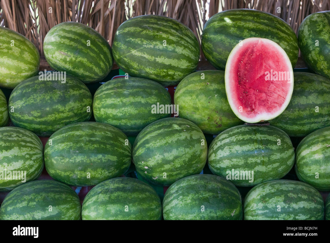 Mexico, Pacific Coast, Colima, Colima City, Watermelon Stand Stock Photo Alamy