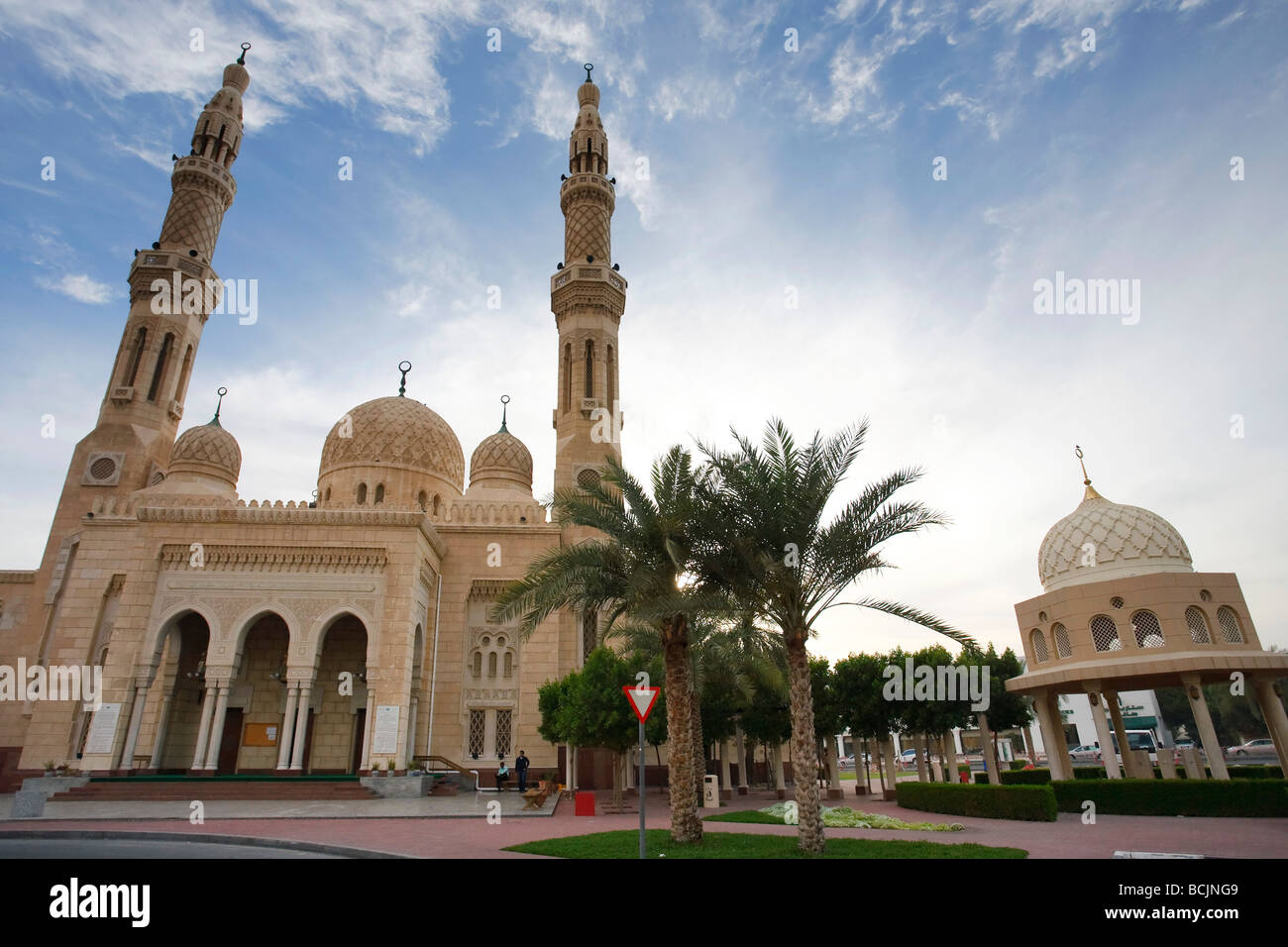 United Arab Emirates, Dubai, Jumeirah Mosque at dusk Stock Photo