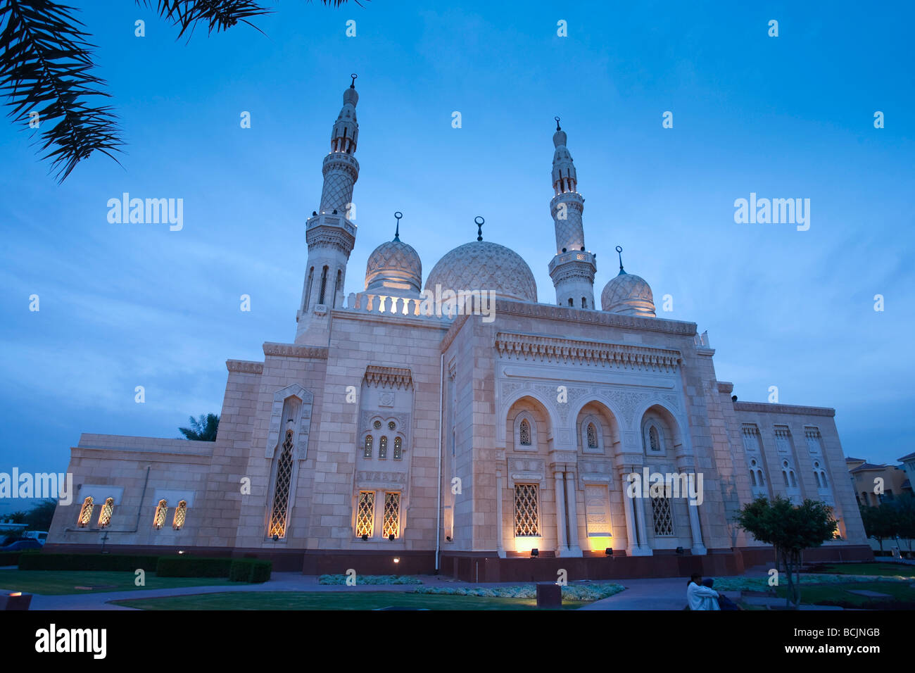 United Arab Emirates, Dubai, Jumeirah Mosque at dusk Stock Photo