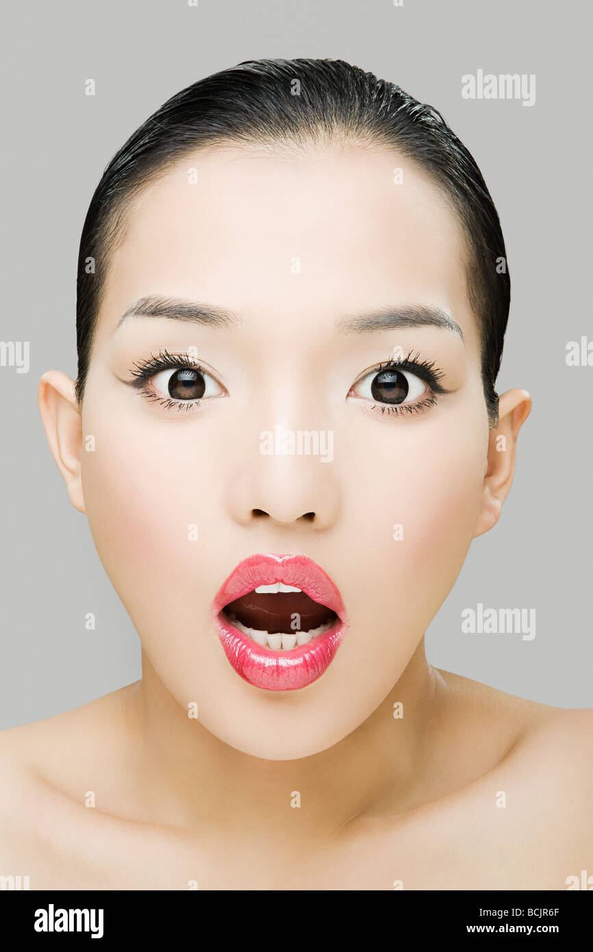 Close up shocked beautiful woman hi-res stock photography and images ...