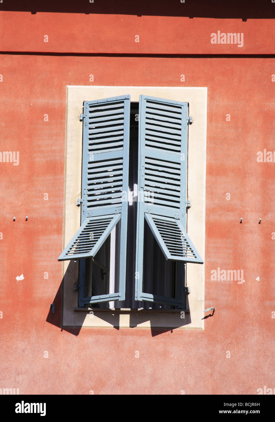 Shuttered Window Nice Cote d Azur France Stock Photo