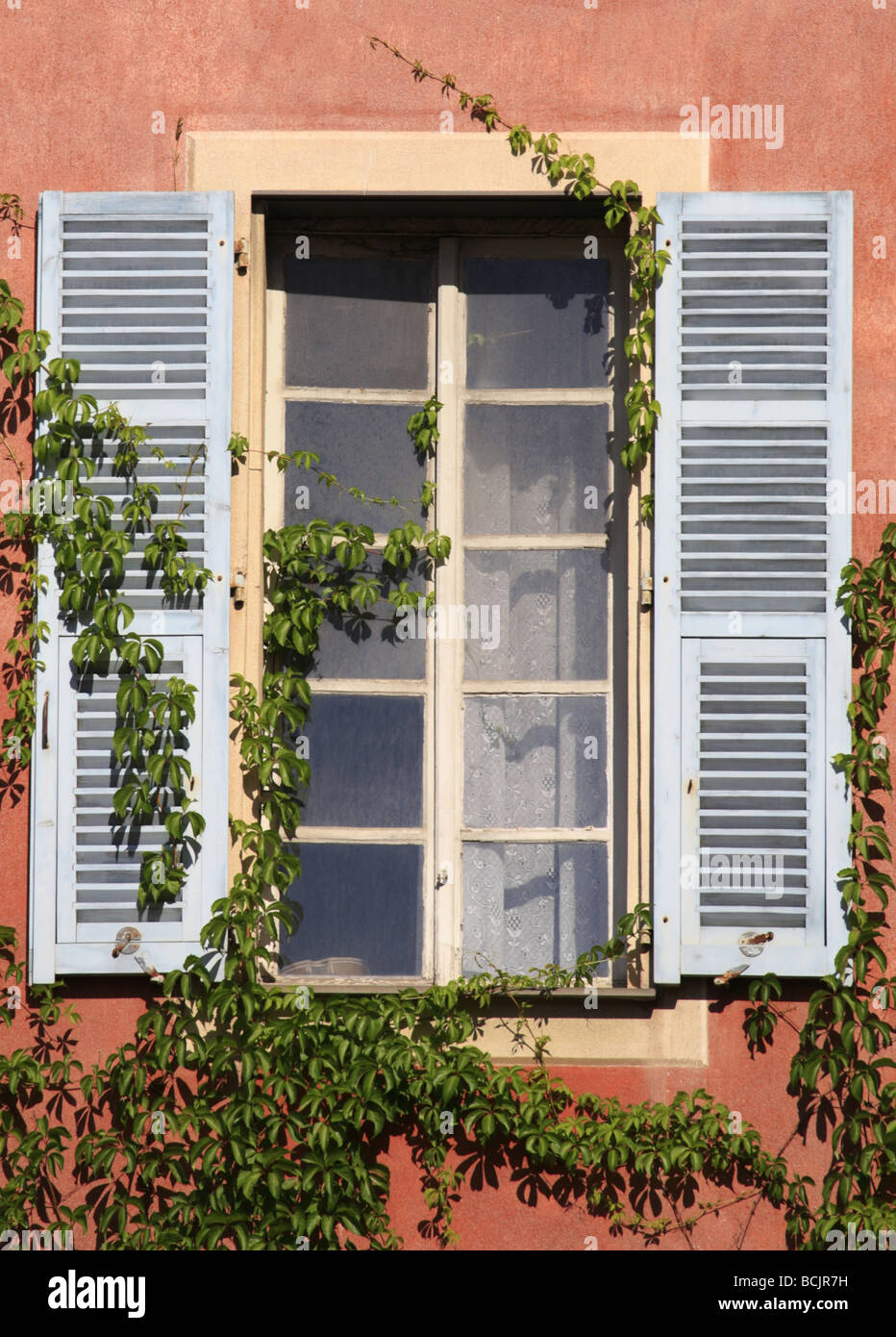 Shuttered Window Nice Cote d Azur France Stock Photo
