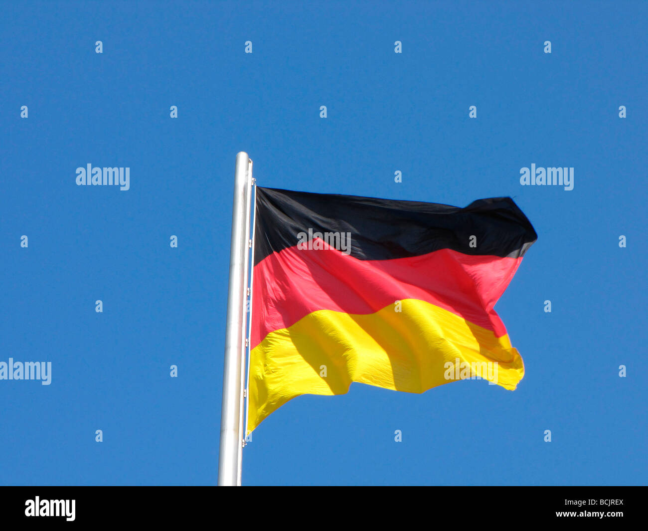 Germany Berlin german flag in the air Stock Photo