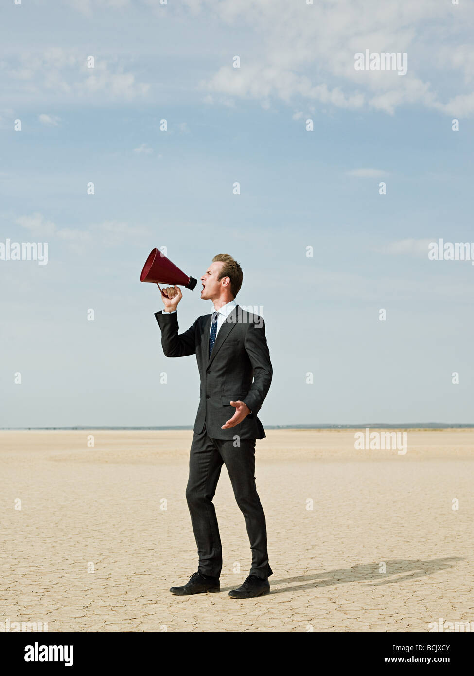 Person with a megaphone hi-res stock photography and images - Alamy