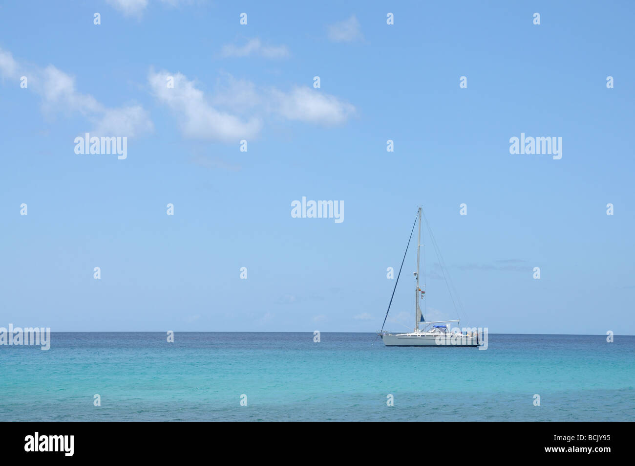 Sailing yacht in the sea Stock Photo