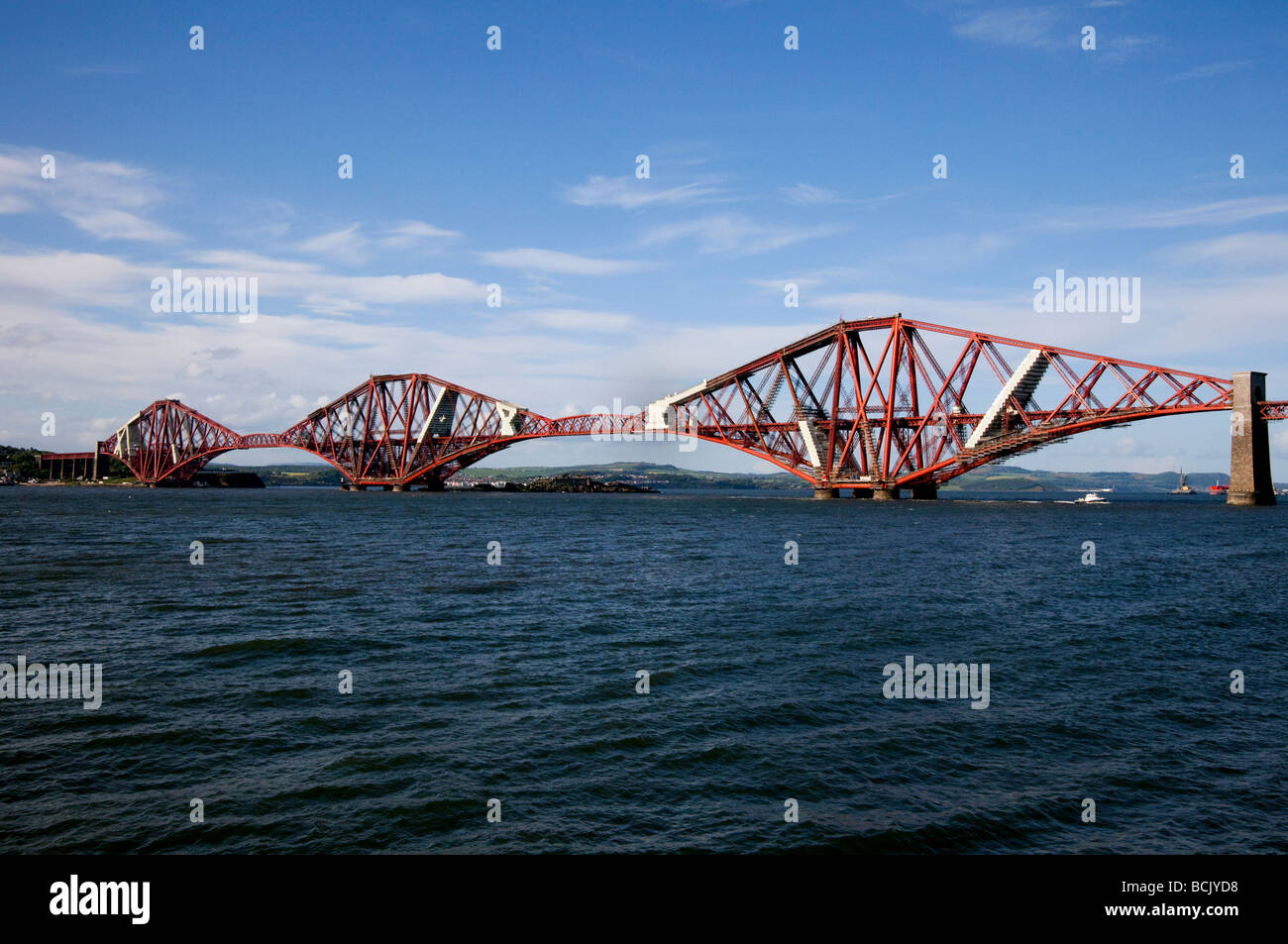 Forth Bridge is a cantilever railway bridge over the Firth of Forth in the east of Scotland Stock Photo