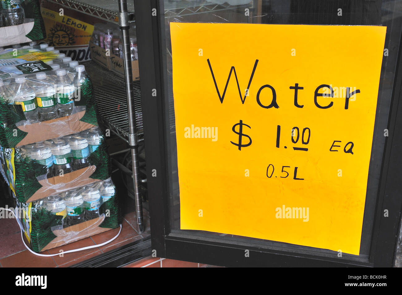 Bottled water for sale in New York City Stock Photo Alamy