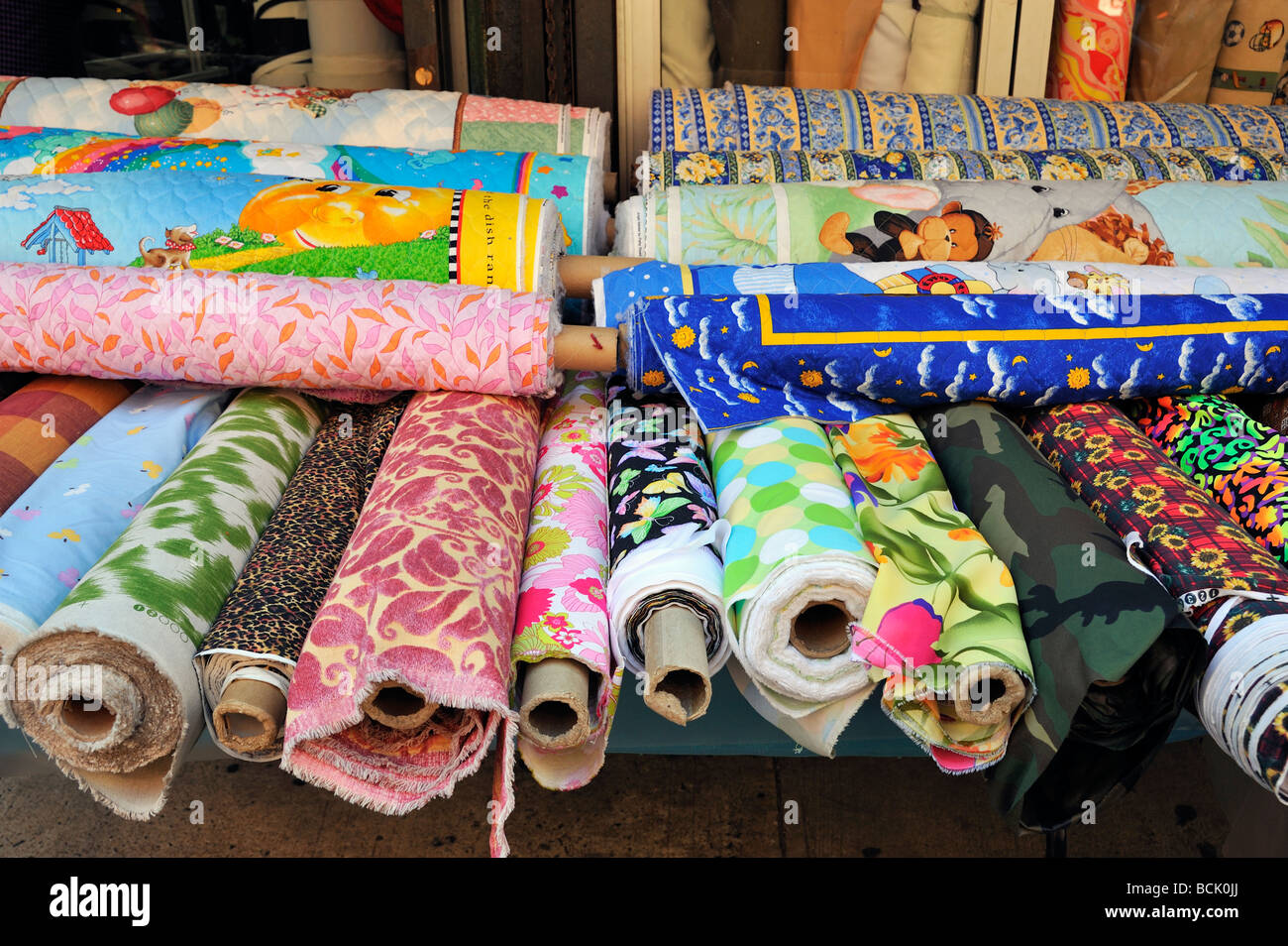 A fabric store on Orchard Street in the Lower East Side in New York