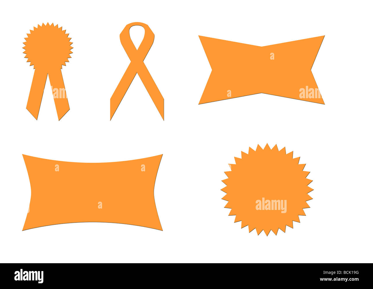 Five Ribbons Set of five blank ribbons and banners isolated on white background ...
